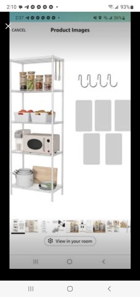 BRAND NEW..HOMEFORT 5-Shelving Unit, Adjustable Wire Shelving, Metal Wire Shelf with Shelf Liners