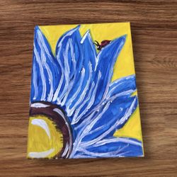Sunflower And Ladybug Painting 