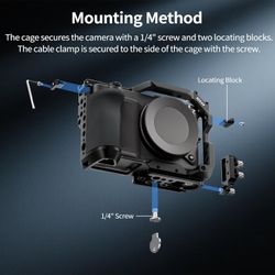 Nitze ZR Cage for Nikon ZR Camera, with Silicone Grip, Cable Clamp, Cold Shoe and Arca-Type Plate, Compatible with DJI RS Series Gimbals & MOFAGE Poco