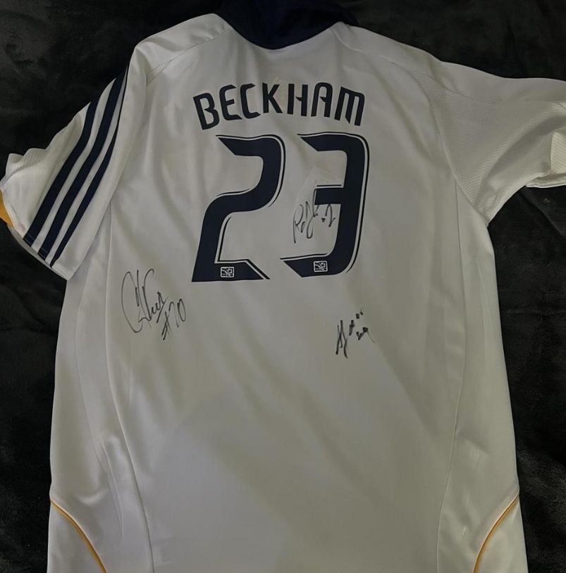 David Beckham Los Angeles Galaxy Jersey Youth Large MLS Adidas Soccer England L