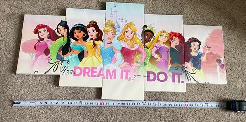 Disney princess girls room wall canvas picture