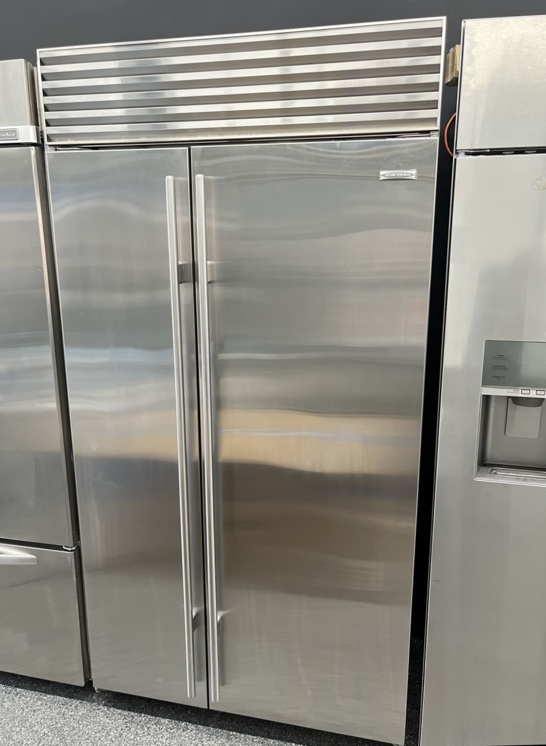 42” Subzero Side By Side Built In Refrigerator Stainless Steel