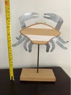 Metal and wood  crab-- nautical decor  see all other listings