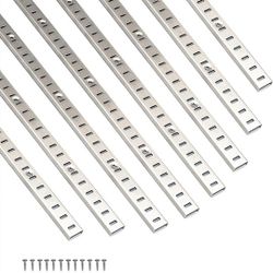 Silver Shelf Pilaster Strips Shelf Rail Shelf Track Adjustable Wall Shelves Shelf Standards and Supports for Cabinet Closet Organization