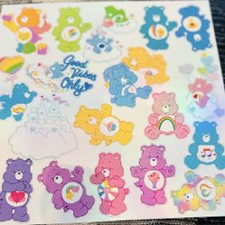 4 Care Bears Sticker Sheets
