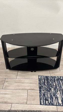 Black Glass 3-Tier TV Stand