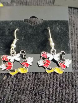 Disney Minnie And Mickey Earrings 