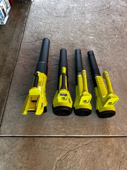 New ryobi cordless blowers. $125 for all. 3-18v 1-40v. TOOL ONLY. Try before you buy. Pickup only.
