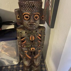 Aztec Statue 3 Feet Tall Very Heavy 