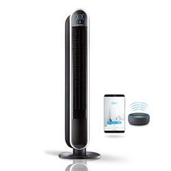 Lasko 40” Smart Oscillating Tower Fan Powered by Aria, Wi-Fi Connected, Voice Controlled, Compatible with Alexa and Google Assistant, Timer, 5-Speeds,