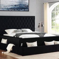 BLACK UPHOLSTERED VELVET (BM)QUEEN $849 E KING OR CAL KING $949 FREE LOCAL DELIVERY