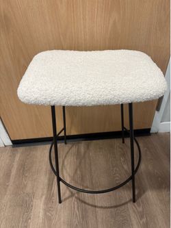 Cream Bouclé with metal base stool - $15 obo