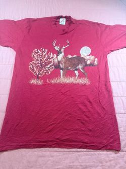 Vintage Jerzees Deer Buck Hunting Graphic T-Shirt Made in USA XL 1603