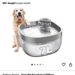 7L/1.8Gal Dog Water Fountain for Large Dog