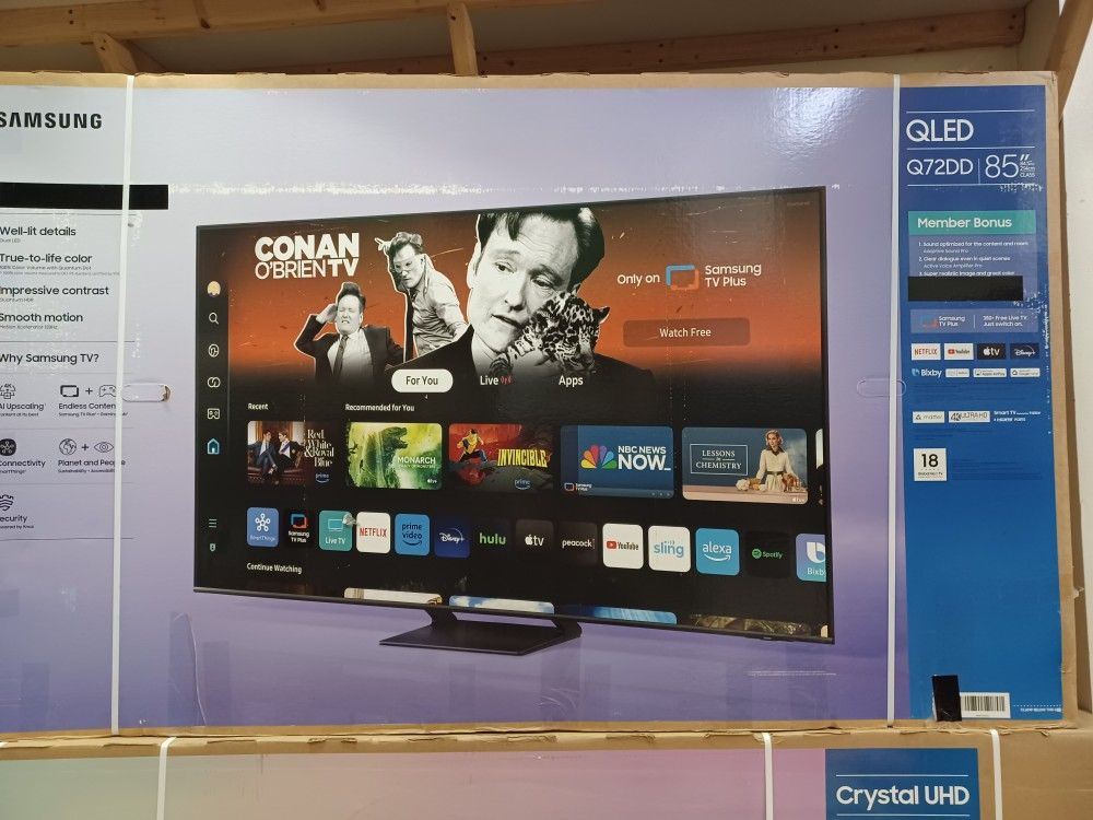 85" Screen QLED SMART 4K ULTRA HDTV BY SAMSUNG. Q72DD. We Offer FINANCING