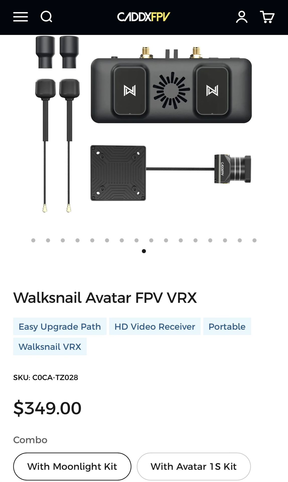 Walksnail Avatar FPV VRX with Moonlight 4K Camera