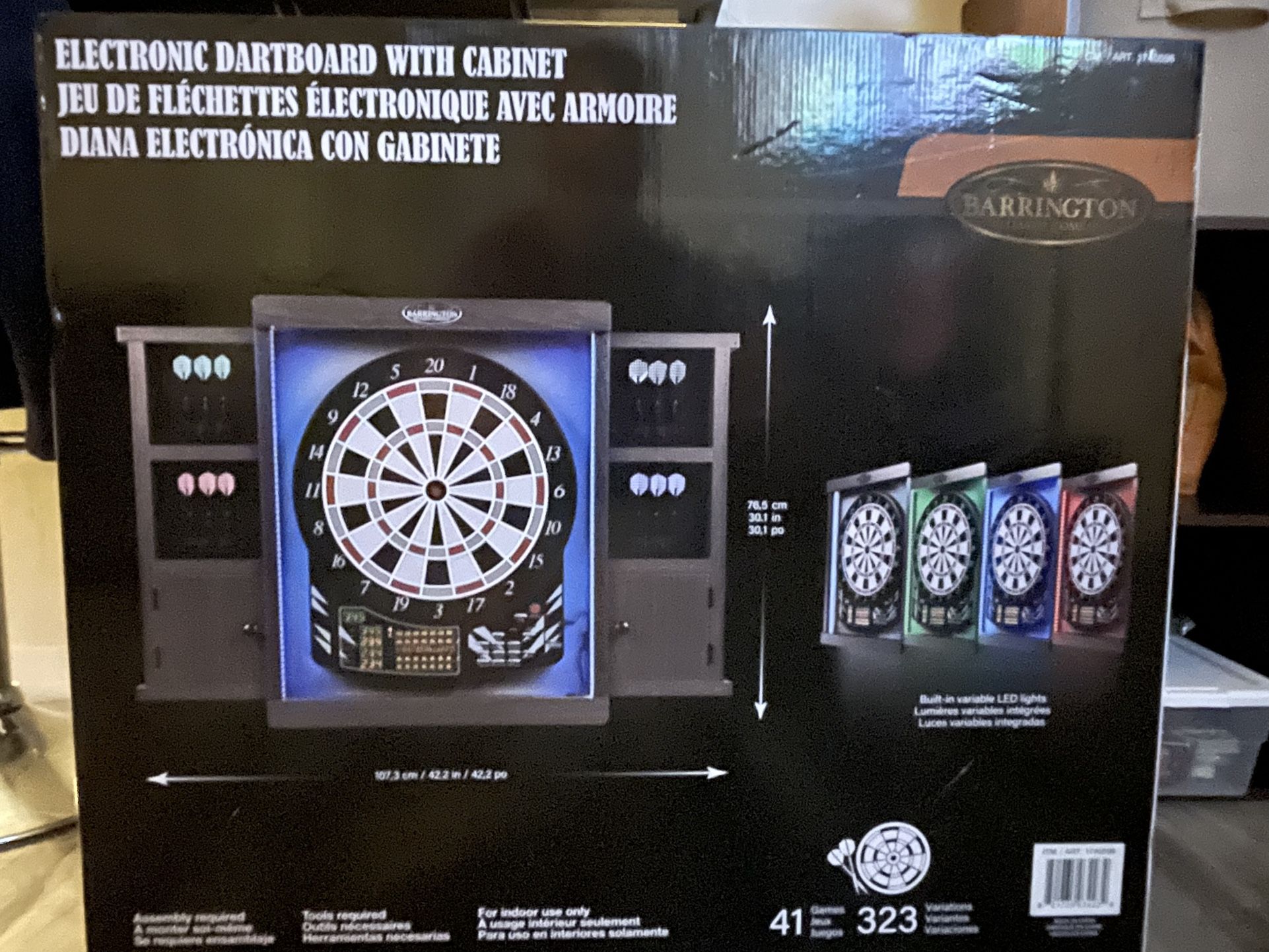 Barrington Electronic Dart Board With Cabinet