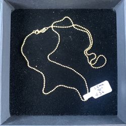 New 14K Gold 1.5mm Ball Chain 20 inch