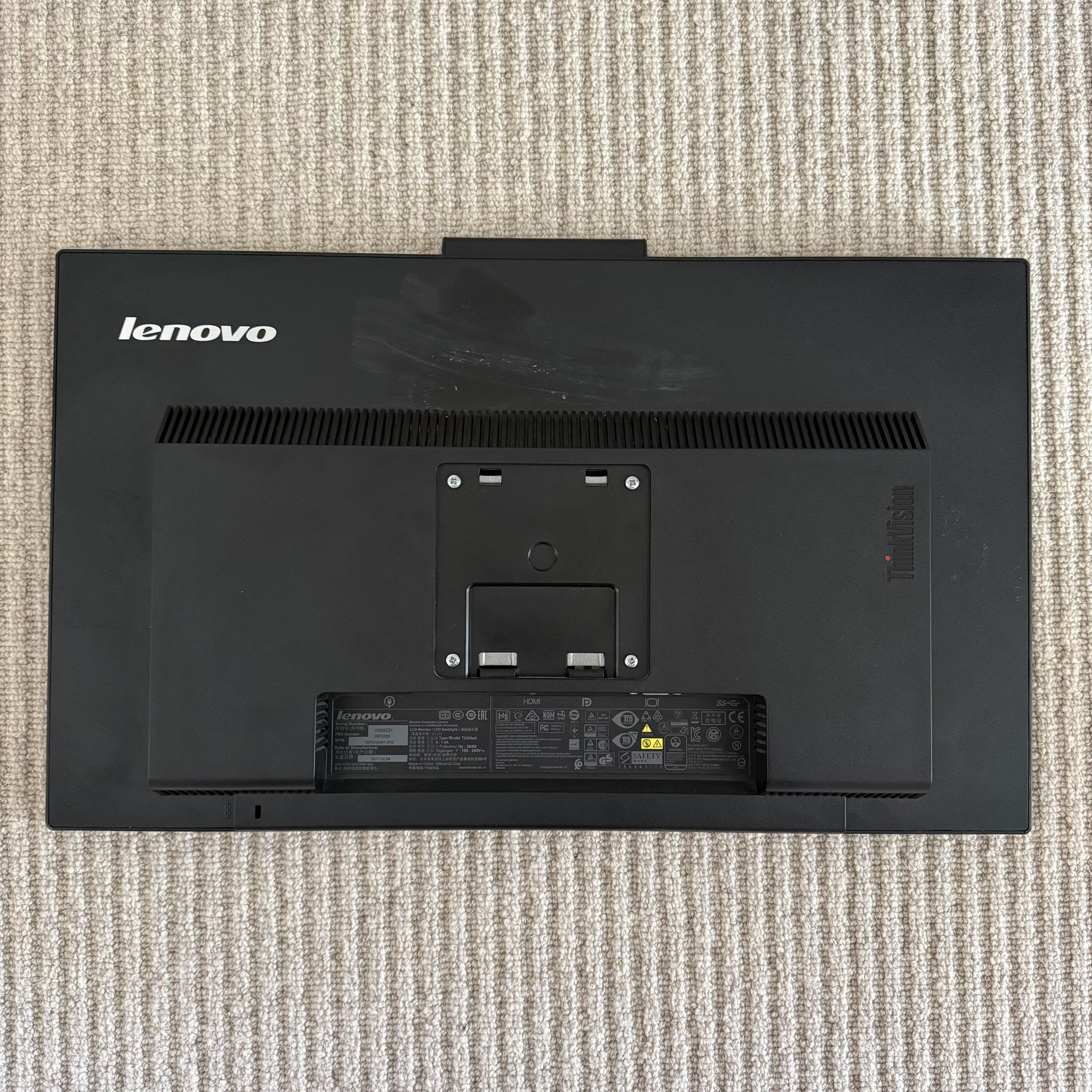 Lenovo 24” Thinkvision Monitor