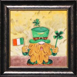 St. Patric’s Day Gnom original artwork acrylic painting art