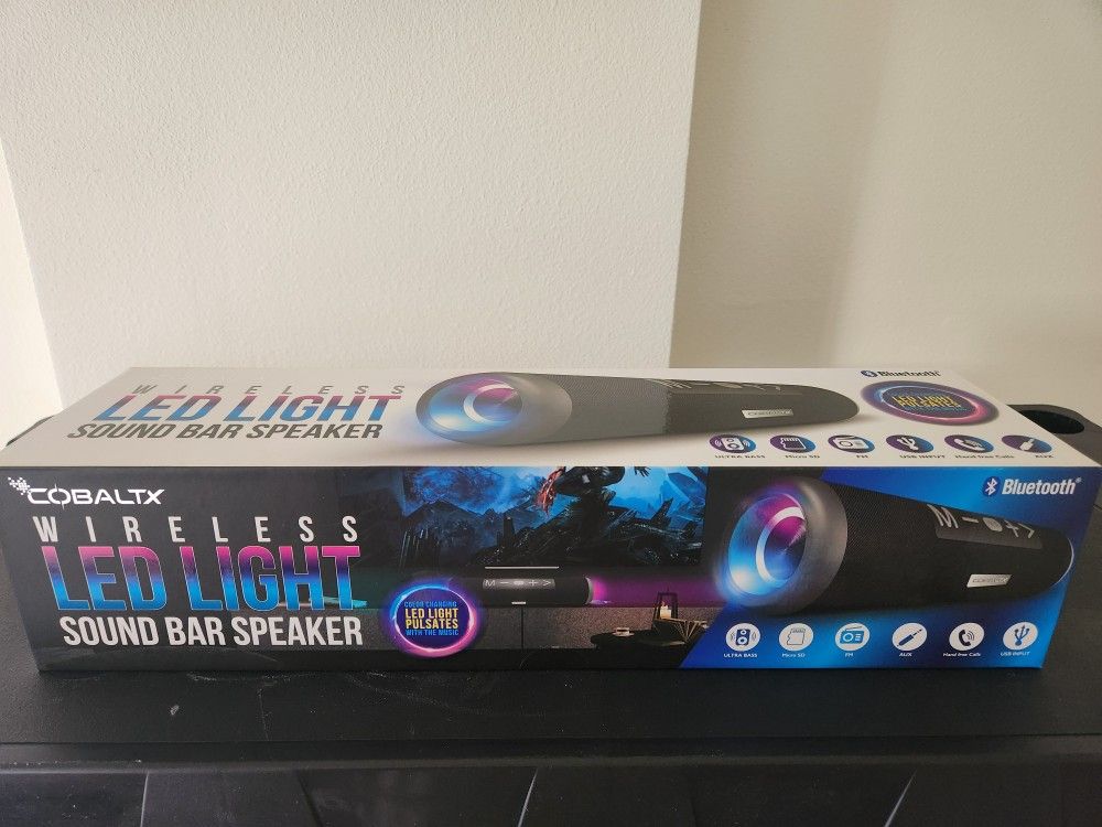 Cobaltx Wireless LED Light Sound Bar Speaker