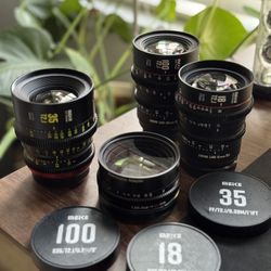 Cine Lens Set (18,35,100mm) + Anamorphic Adapter