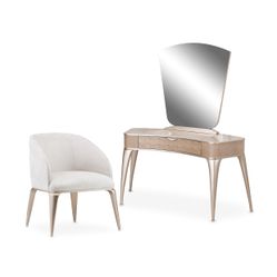 Malibu Crest Blush Vanity Set with Mirror & Chair
