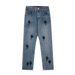 Amexnocap Classic Black Lightning Logo Jeans 