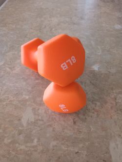 Rubber Dumbbells Set 8lbs