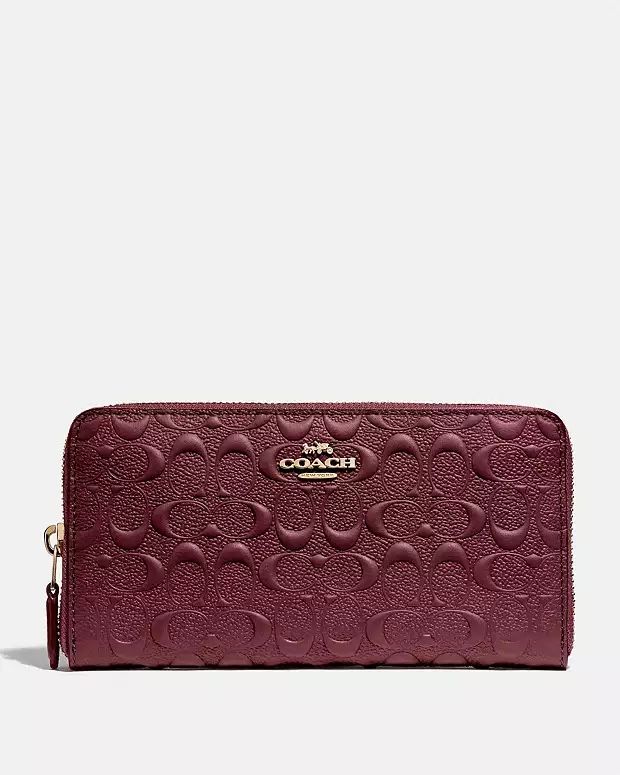 Accordion Zip Wallet In Signature Leather Coach