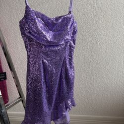 Purple Sequin Cocktail / Party Dress - Size Small