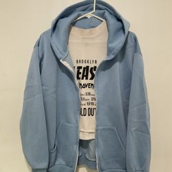 Baby Blue Hoodie Size Large $3