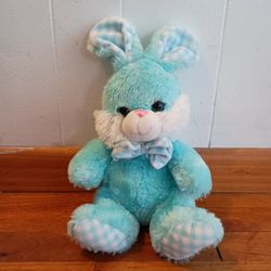 Plush Blue & White Bunny Rabbit Stuffie Toy