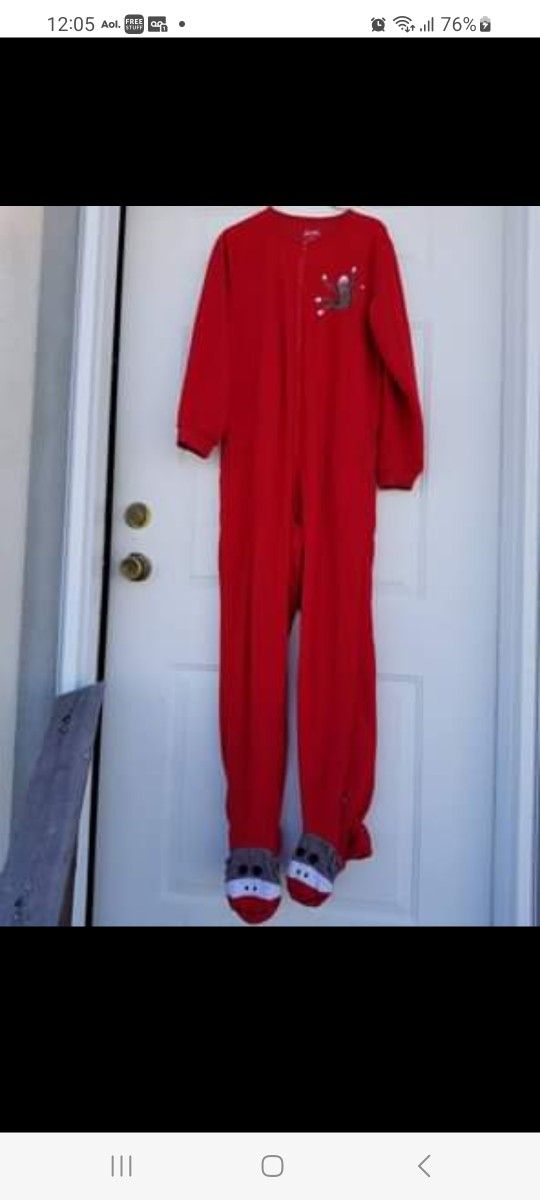 Nick and nora footed fleece pajamas adult medium halloween