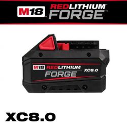 MILWAUKEE M18 18V Lithium-Ion REDLITHIUM FORGE XC 8.0 Ah Battery Pack (Model: 48-11-1881)