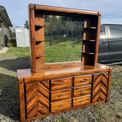 Dresser With Mirror (Real Wood)