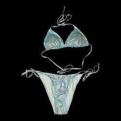 New! 2-piece Shiny Bikini Swimsuit Set 