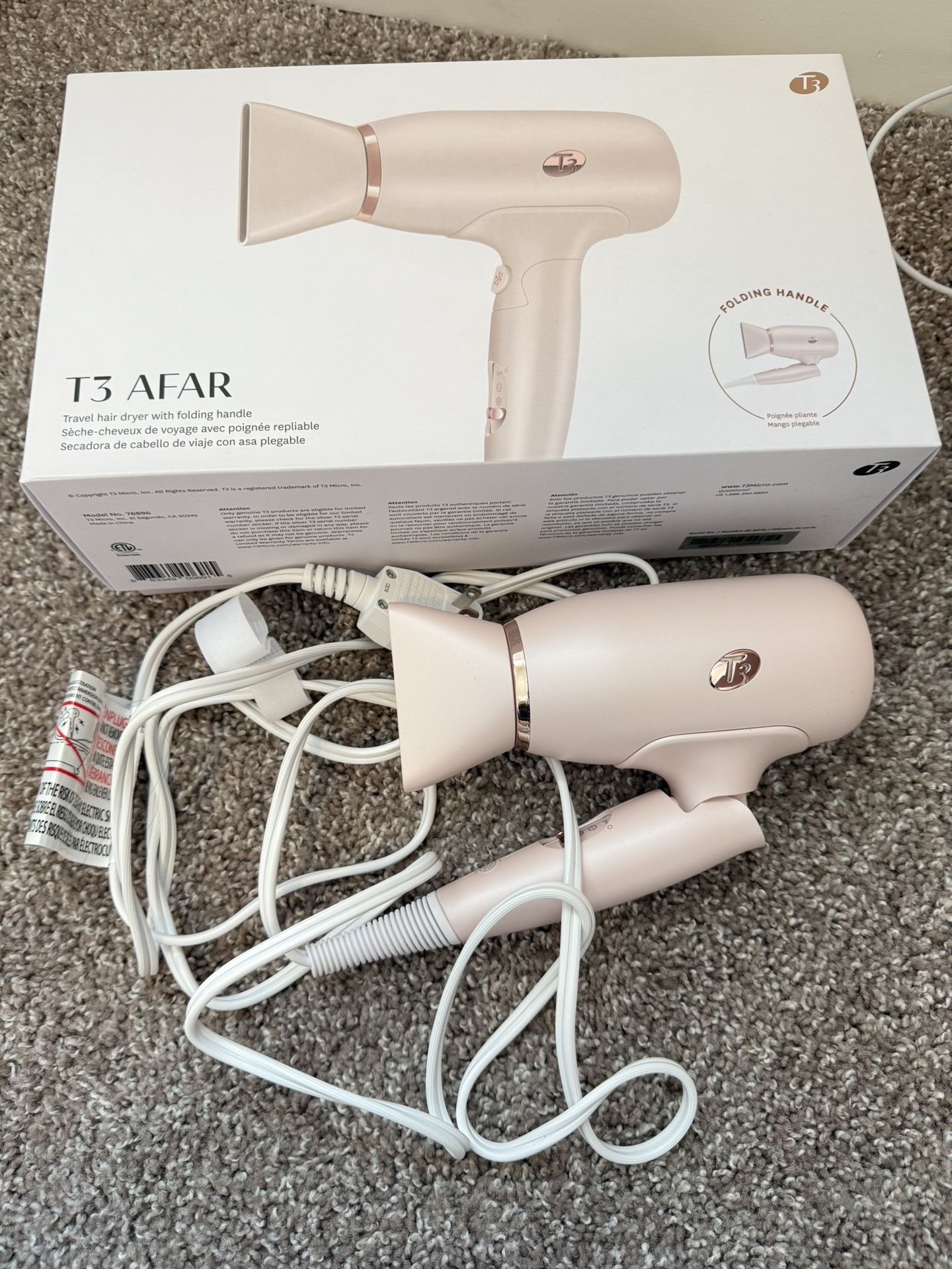 T3 Afar Travel Hair Dryer — Like New!