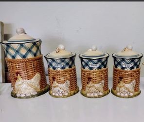 Ceramic Rooster Canister Set