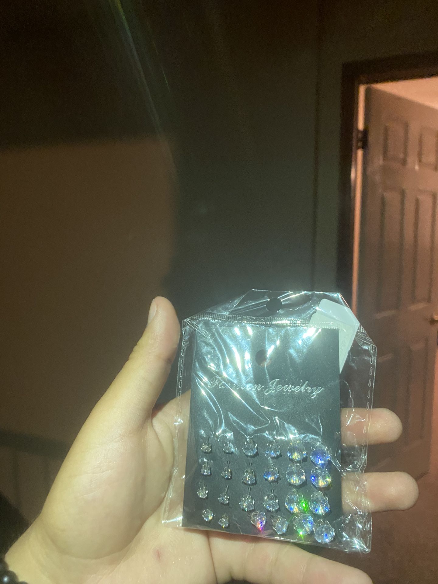 0.8 Cm 0.6 Cm 0.4 Cm Diamond White Gold Plated Earrings