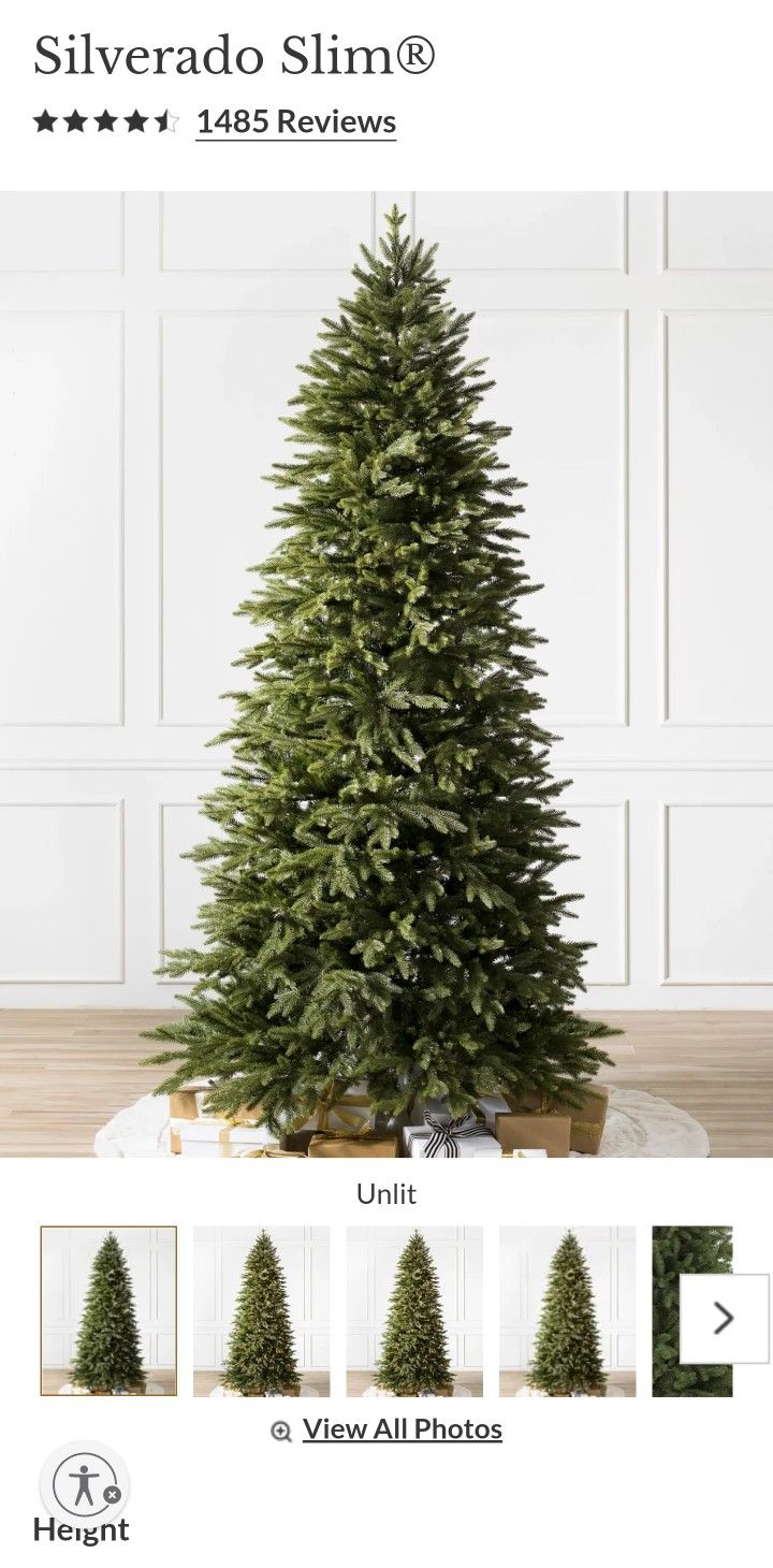 [Sale Pending] CHRISTMAS TREE - Balsam Hill - 7' Silverado Slim Flip-Tree w/ Candlelight LED Lights & Remote