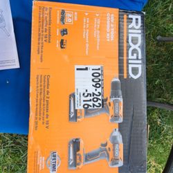 Rigid Kit Drill And Inpact 2 Bateries Charger And Bag $130