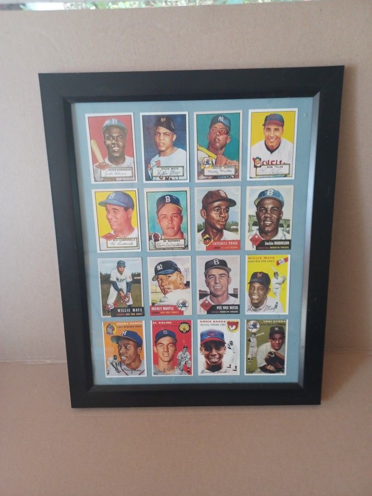 Classic Baseball Cards - Individual Reprint Cards - 6 Framed & Mounted - All Hall of Fame Players !!