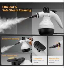 Steam Cleaner, Handheld Steam Cleaner for Home, 16-Piece Steam Cleaner Kit with Automatic Steam Switch, Steamer for Kitchen, Bathroom, Car, Living Roo