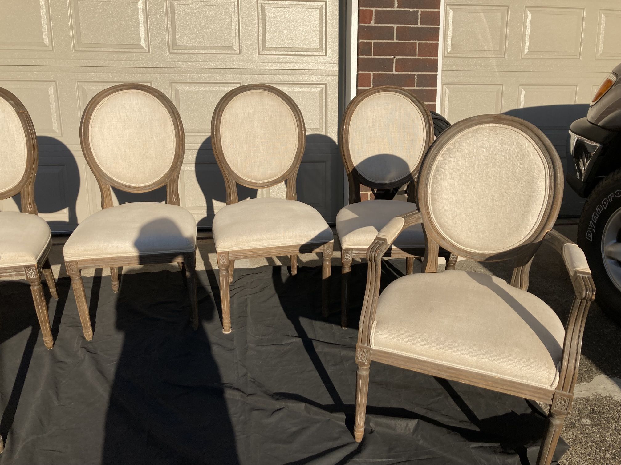 RH *6 * Restoration Hardware Vintage French Round Dining Chairs [6 for $250]