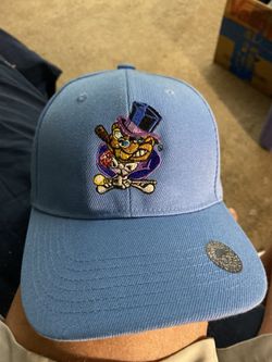 Hustler Club Blue Strapback Hat – “Putting X Back in Sex” Cigar Bear Logo 