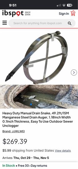 JIWLWEI heavy duty manual drain snake