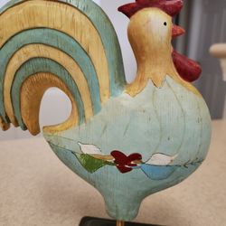 Russ Wood Rooster  Hand Painted Farmhouse 