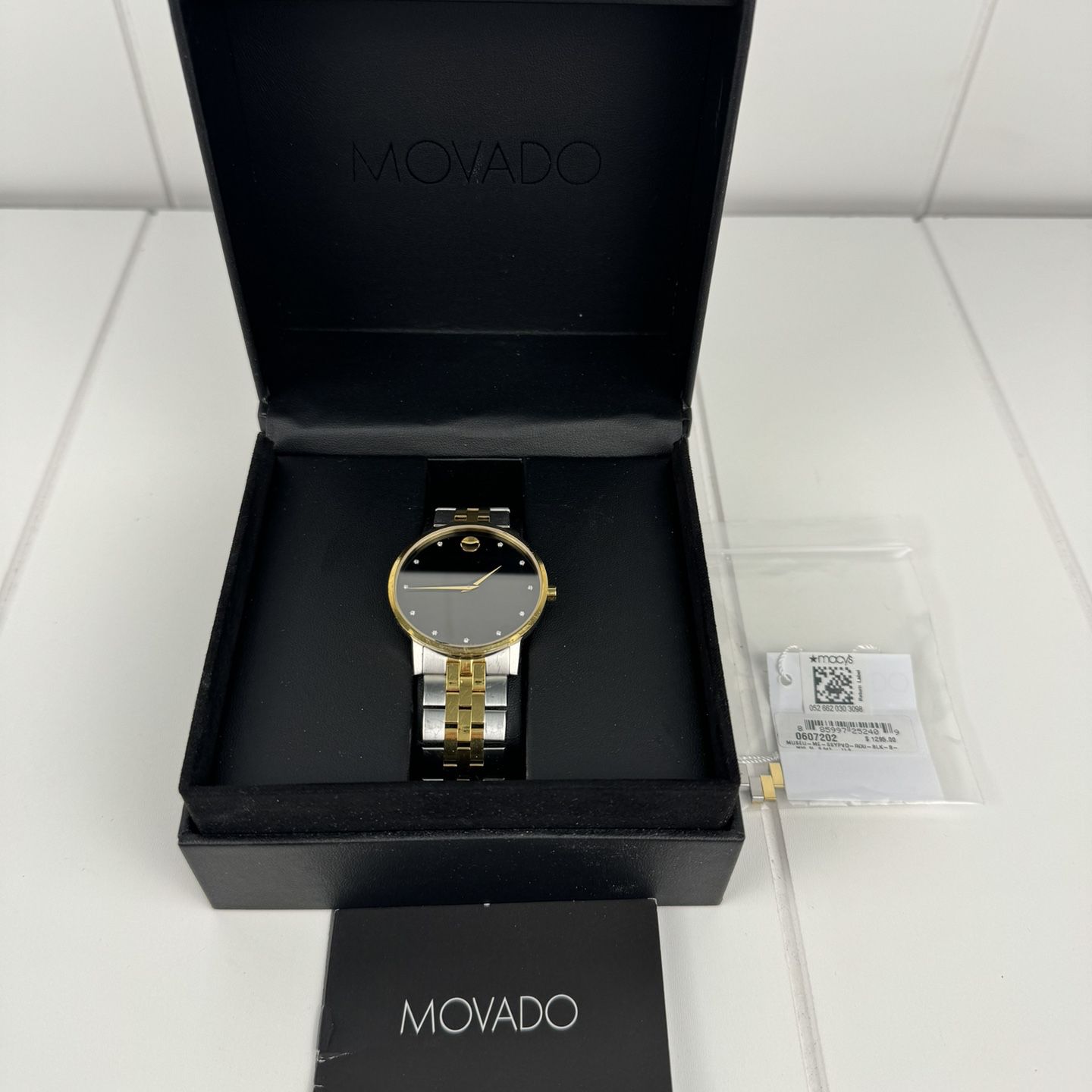 Movado Museum Classic Black Diamond Dial Men's Watch