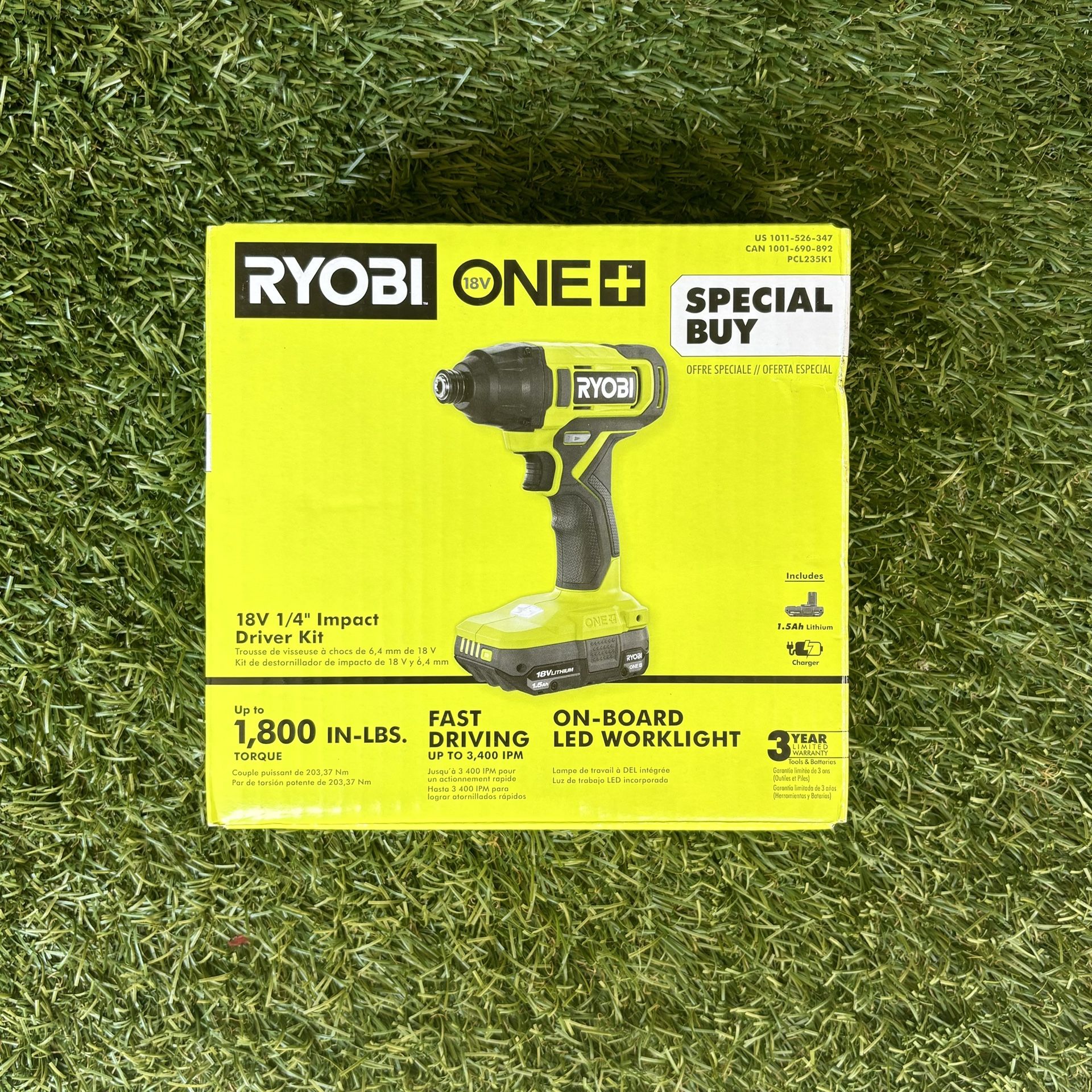 Ryobi 18V 1/4" Impact Driver Kit BATTERY AND CHARGER INCLUDED
